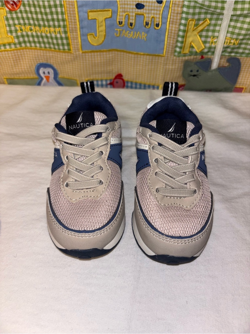 Nautica toddler Grey and Navy Athletic Sneakers